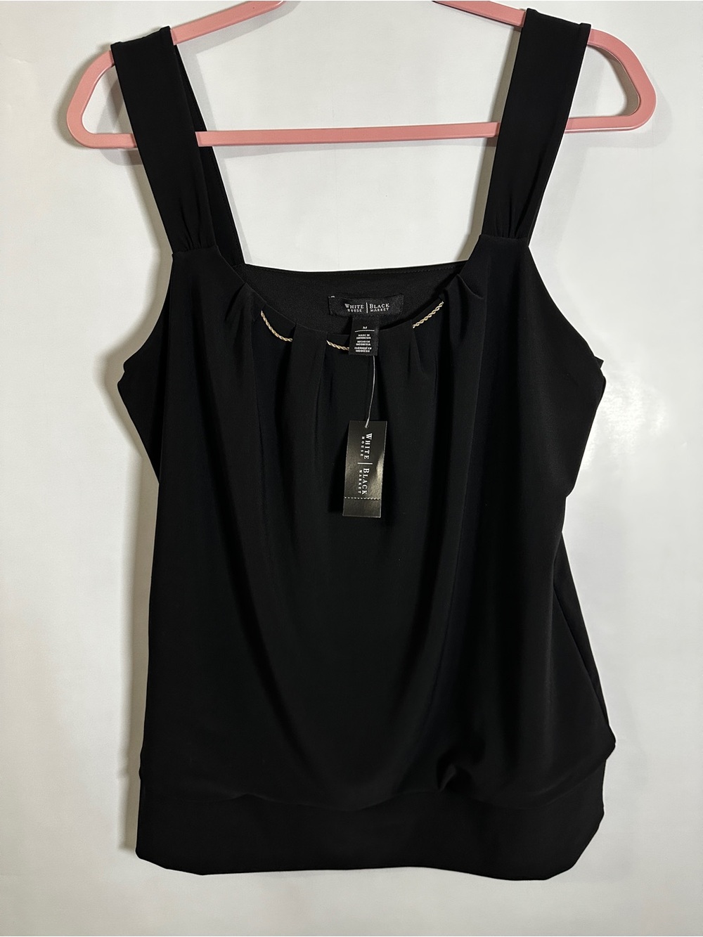 #129 White House Black Market Black Wide-Strap Tank Top